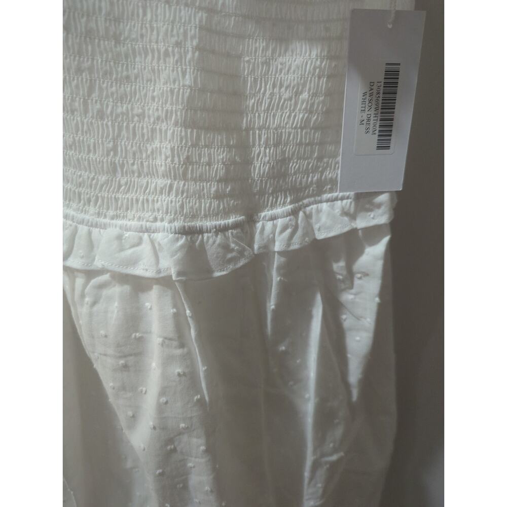 Reformation White Smocked Swiss Dot Dawson Dress NWT - Picture 9 of 9